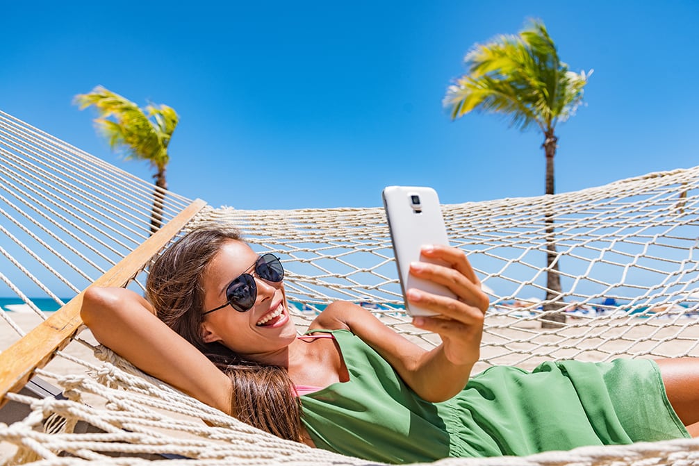 young woman on hammock